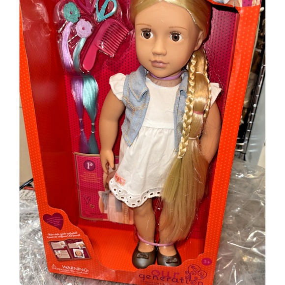 BRAND NEW Our Generation Phoebe Doll From Hair to There with Extendable Hair - Picture 5 of 11